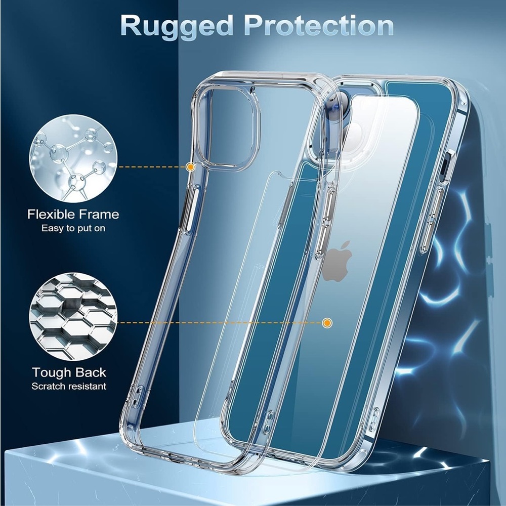 AEDILYS Shockproof for iPhone 13 Case, Non-Yellowing, Military Grade, Slim Clear - Picture 7 of 8